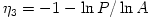 \eta_3 = - 1 - \ln P / \ln A