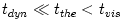 t_{dyn} \ll t_{the} <t_{vis}