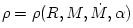 \rho = \rho(R, M, {\dot M}, \alpha)