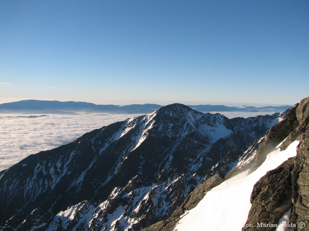 Niskie Tatry, Sławkowski Szczyt spod Łomnicy