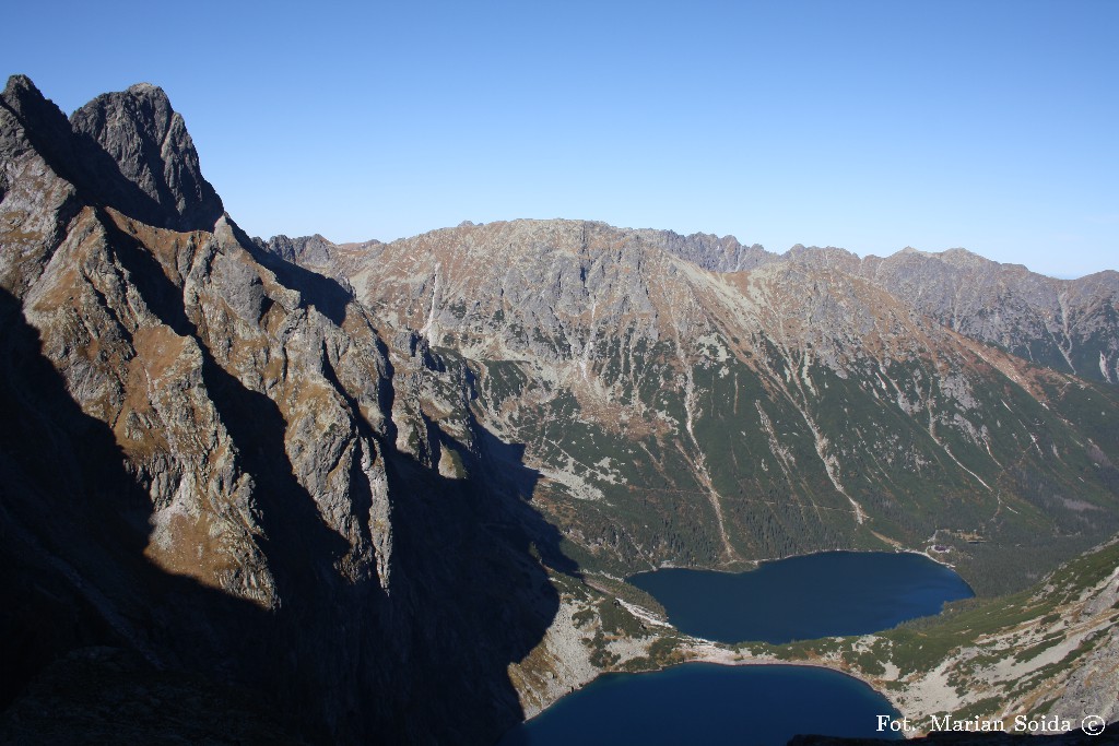 Mięguszowiecki Szczyty, Morskie Oko, Czarny Staw z Przełęczy pod Rysami