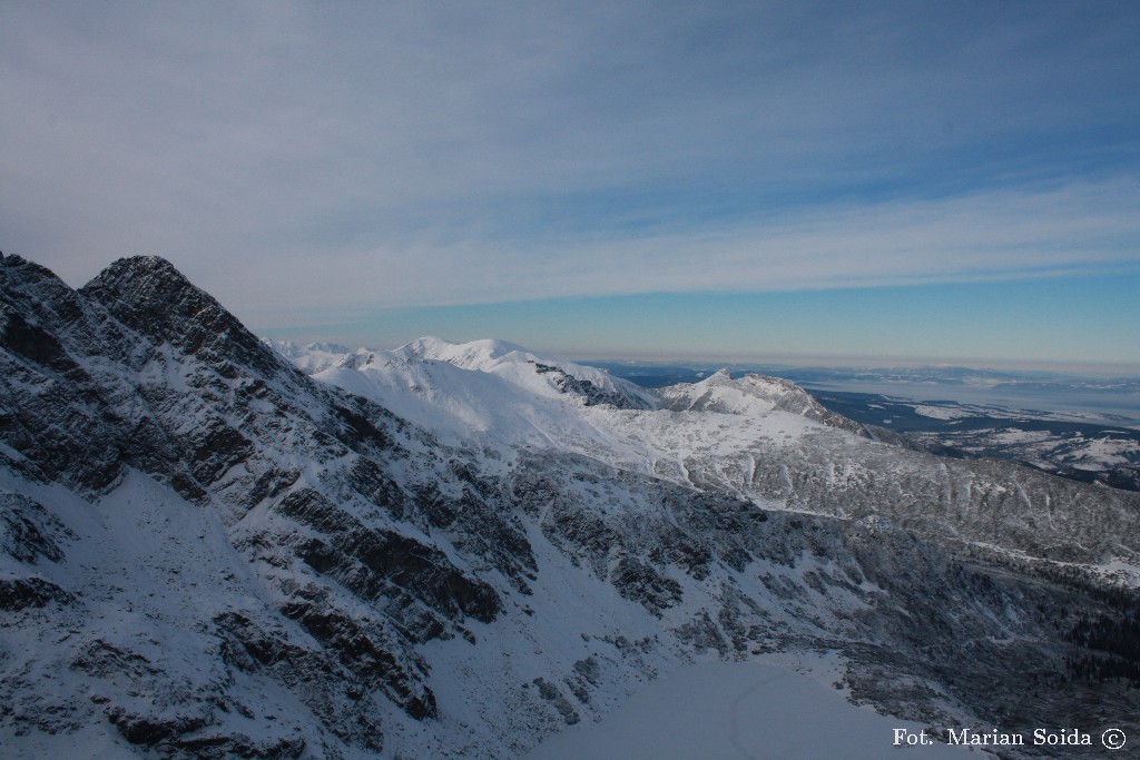 Kościelec, Czewone Wierchy, Giewont spod Skrajnego Granatu