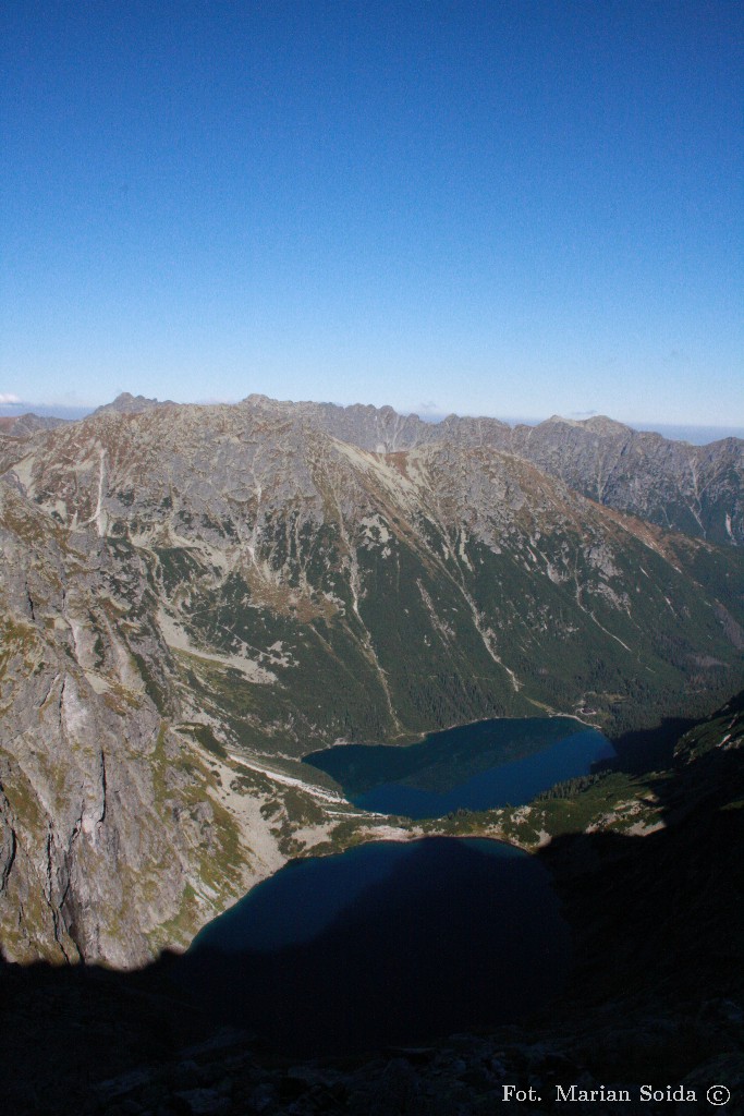 Czarny Staw, Morskie Oko z podejścia na Rysy