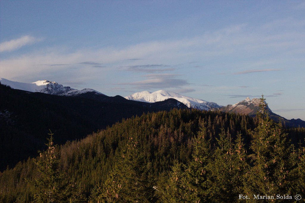 Kasprowy, Czerwone Wierchy, Giewont z Gęsiej Szyi