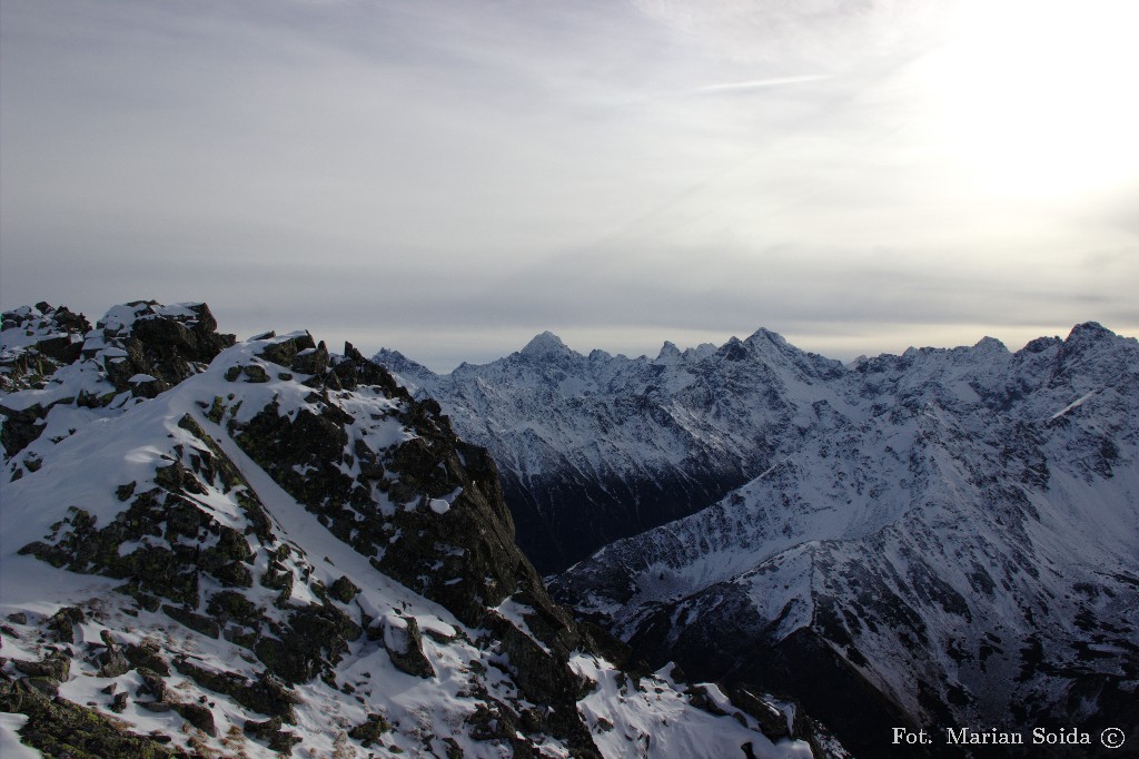 Wielki Wołoszyn, Wysokie Tatry z Krzyżnego