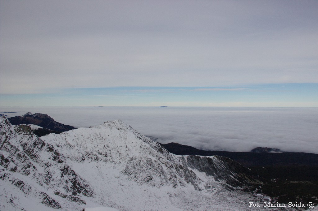 Giewont, Żółta Turnia i Podhale z Wielkiej Buczynowej Turni