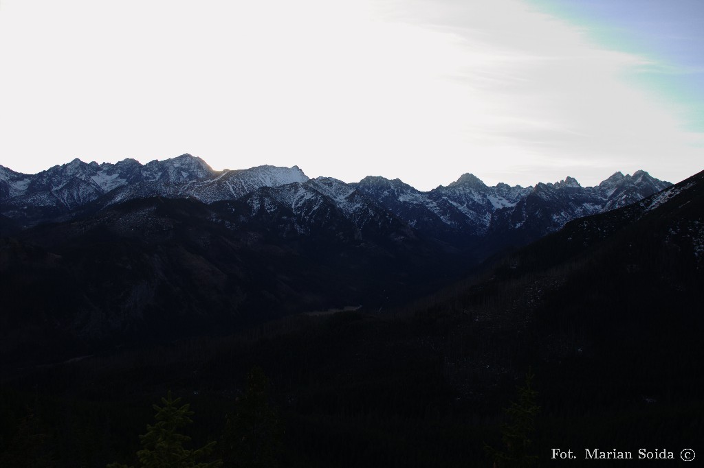 Wysokie Tatry z Gęsiej Szyi